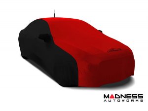 Volkswagen ID. Buzz Custom Fit Vehicle Cover - Satin Stretch - Red w/ Black Sides + Rear Passenger Charger Port Flap